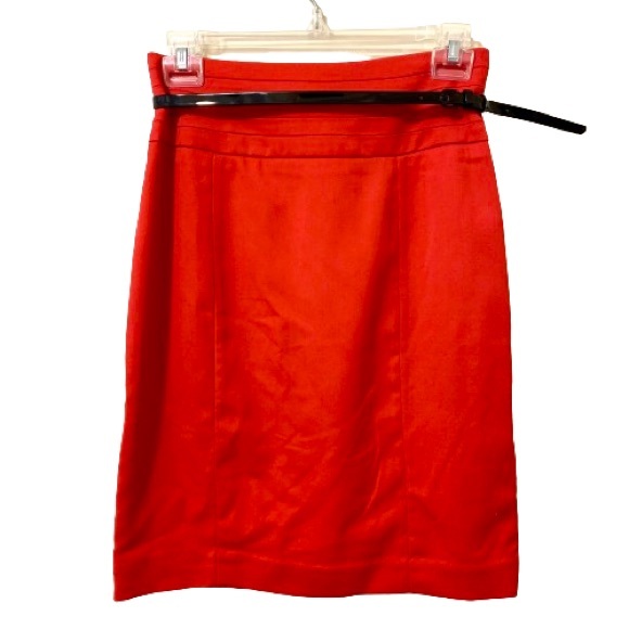 H&M Belted Skirt - Red - Size 6 - Picture 1 of 10